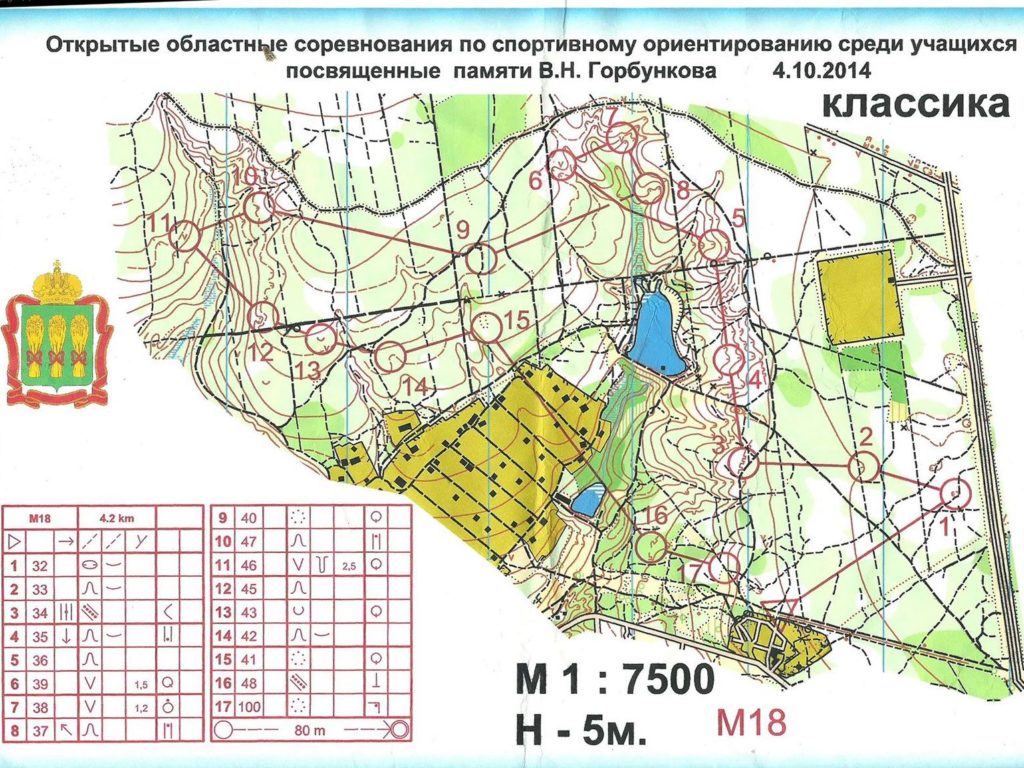 Какая карта используется в соревнованиях по спортивному ориентированию